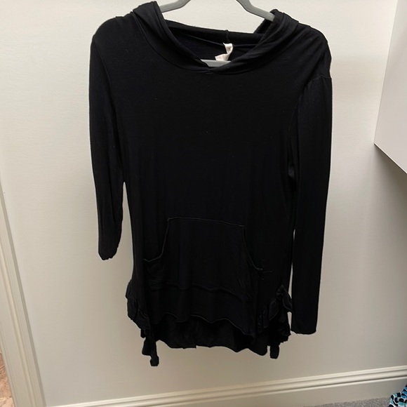 Tops | Black Hooded Tunic | Poshmark